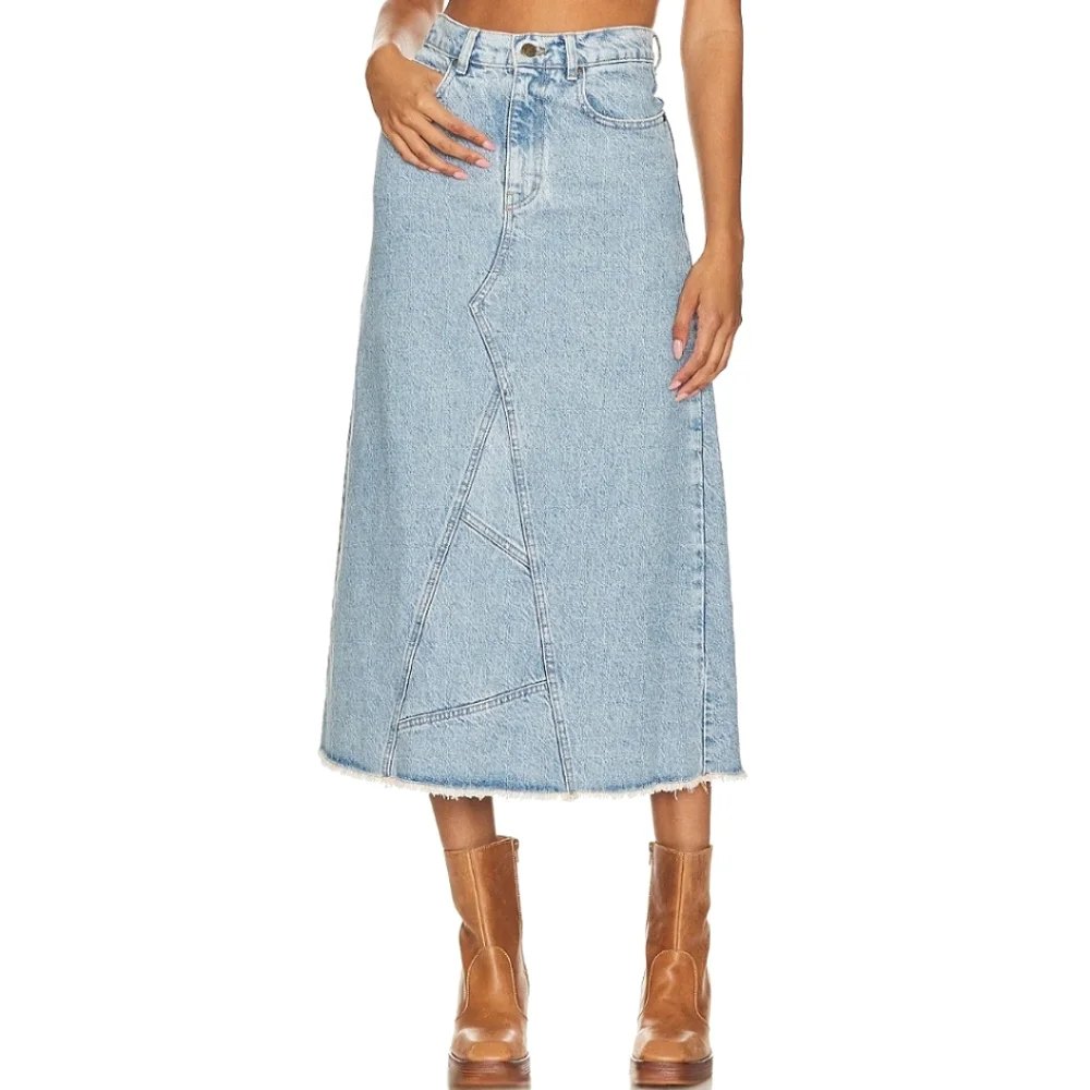 Spell + the Gypsy Eve Denim Skirt in Sun Washed Blue- Small - Picture 1 of 10